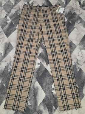 h&m patterned cigarette trousers HM Black Floral Size 8 Patterned cigarette trousers - Grey/Checked